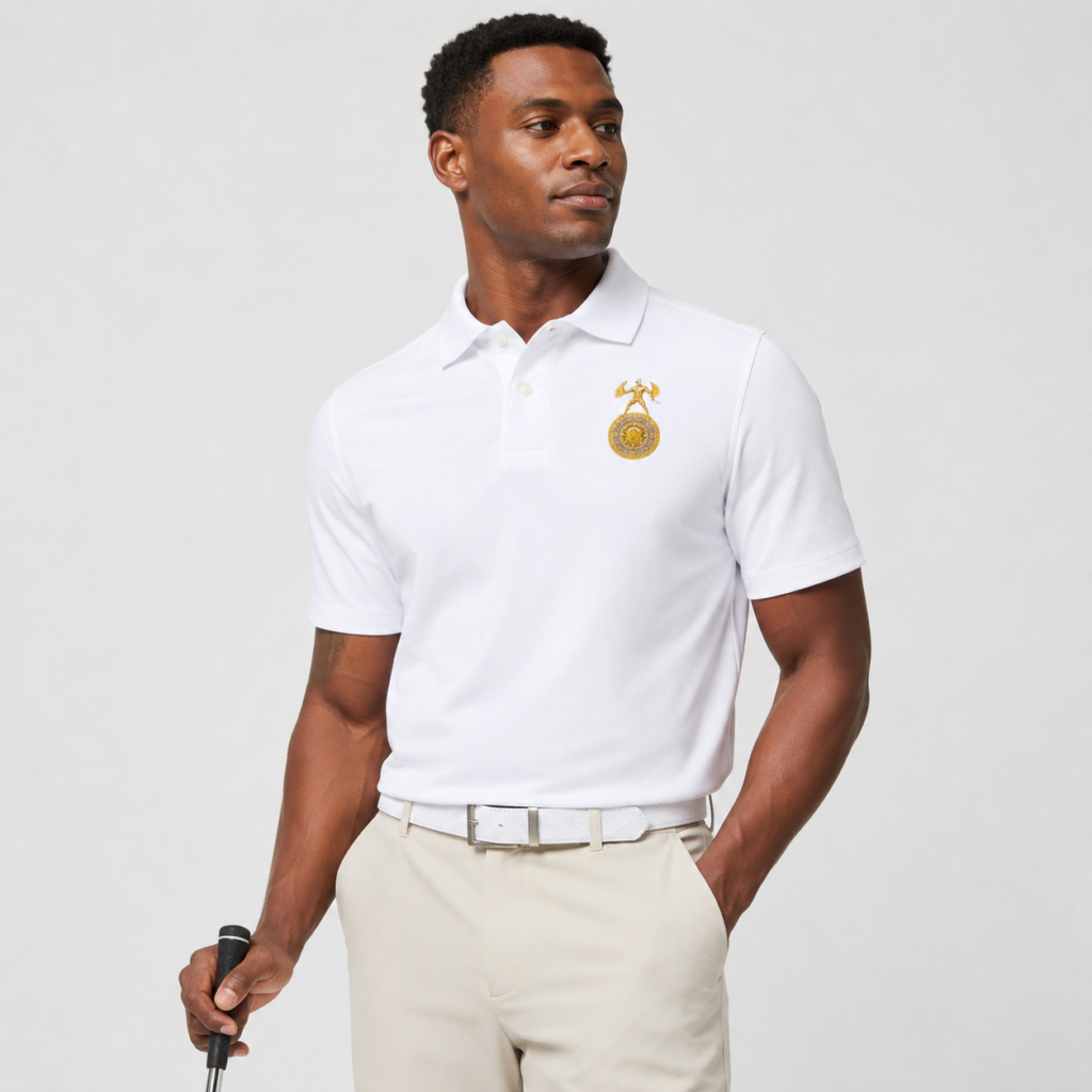 W1nners Gold Crest Polo – White