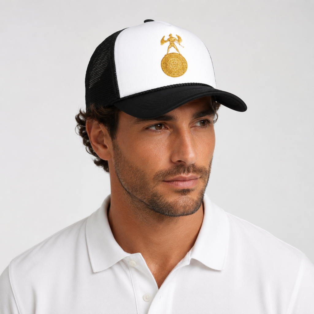 W1nners Gold Crest Two-Tone Cap – White/Black